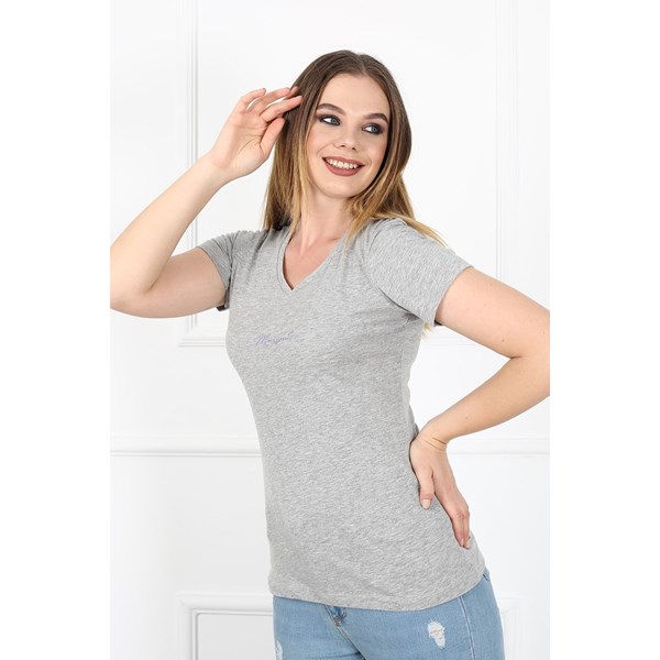 Kadın T-shirt Loya Kadın Basic  Tshirt Ürün Kodu: m222220611-A GRİMLNJ